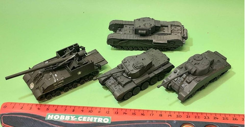 1/72 Lote X 4 Tanques De Guerra  Plástico 2°ww Sherman, Etc