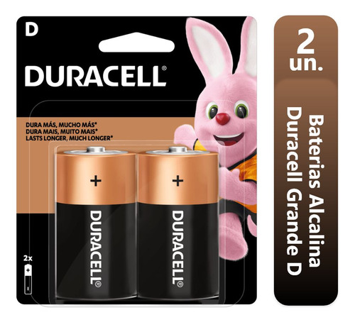 Bateria D Duracell Grande Duralock Alcalina Dura Muito Mais