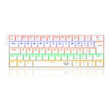 Teclado Mecanico Gamer Fizz Rainbow Branco Switch Marrom