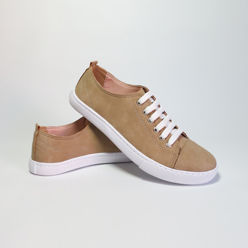 Zapatilla Kiara Stalla&co Cuero Texas Beige Mujer 