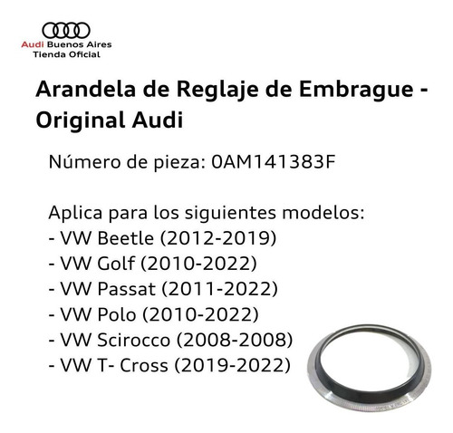 Arandela/retn De Reglaje De Embrague Audi A1 2019 Al 2021 Foto 3