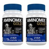 Kit 2 Aminomix Gold 120 Comp. Suplemento Para Cães E Gatos 
