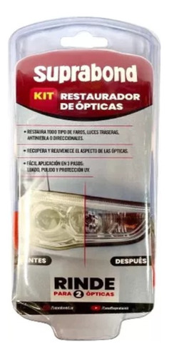 Kit Restaurador Pulidor Abrillantador De Opticas Suprabond ®