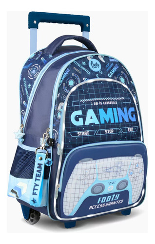 Mochila Carrito 18'' Gaming Con Luz Led Footy - E.full