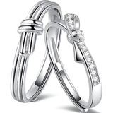 Anillos Plata 925 Elegante Ajustable Compromiso Pareja Joyas