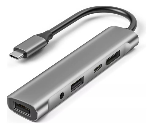 Adaptador De Hub Usb-c 5 Em 1, Tipo 4k @60hz Displayport Usb