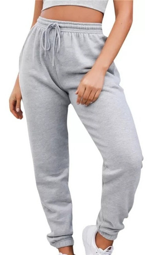 Babucha Jogger Mujer Casual Frisa Pantalón Elástico Friza