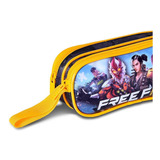 Estojo Duplo Escolar Free Fire Personagens Amarelo - Clio