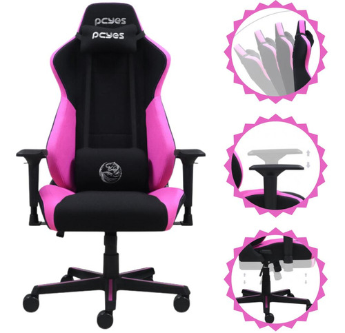 Cadeira Escritório Gamer Até 120kg Com Base Reforçada Pink