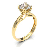 Anillo De Compromiso Oro Solido 14kt Moissanita .80ct Sona 