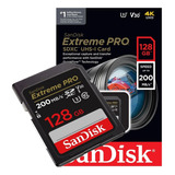 Cartão De Memória Sandisk Sdxc Extreme Pro 200mb/s 128gb