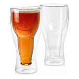 Vasos Cerveceros Doble Pared Vidrio Envío Gratis