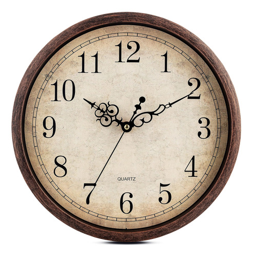 Bernhard Products Reloj De Pared Vintage Marrón Silencioso S