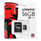 Memoria Micro Sd Kingston 16gb Clase 10 Incluye Adaptador Sd