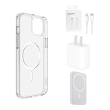 Kit Magsafe P/iPhone : Funda + Cargador  + Cable + Adaptador