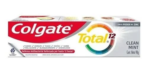 4un Colgate Crema Total12 Clean Mint 90gr