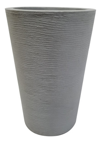 Vaso Para Plantas 55cm Com Suporte Rodízio De Chão Decoração Cor Cinza
