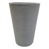 Vaso Para Plantas 55cm Com Suporte Rodízio De Chão Decoração Cor Cinza