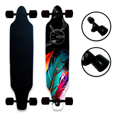 Skate Longboard Montado Completo Mais Skate Pena