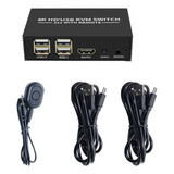 -conmutador Kvm 2x1 4k -selecto De Conmutador Usb Compatible