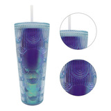 Termo Tumbler Vaso Studded Plastico Popote 700 Ml Colores Color Azul Unicornio Sirena