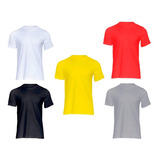 Kit Com 5 Camisetas Basicas Masculinas Blusa Lisa Algodão