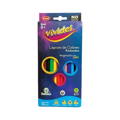 10 Cajas De Colores Vividel Redondos 12 Lápices C\u002Fu Mayoreo | Envío gratis