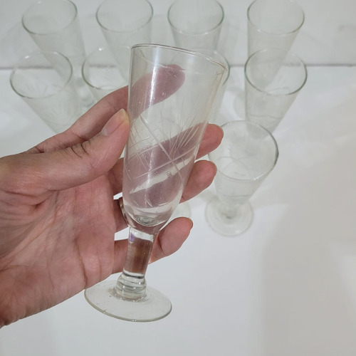 Copas Vidrio Vintage Pequeñas Licor Transparente Labrado X11