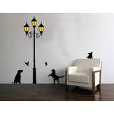 Vinilo Decorativo Pared Farol Con Perritos