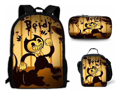 Mochila Periférica De 3 Piezas De Bandy Bendy Estampada En E