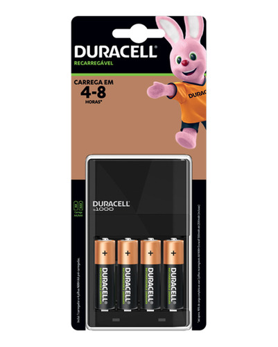 Carregador De Pilhas Aa_aaa Com 4 Pilhas Aa Duracell