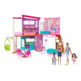Barbie Pack Casa Malibu + Barbie + Ken + Niños Chelsea