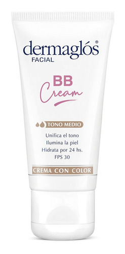 Crema Facial Dermaglós Bb Cream Fps 50 Tono Medio X 50 G