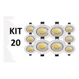 20 Spot Led Embutir 3w Direcionável Redondo 6000k- 073 Cor Branco 110v/220v