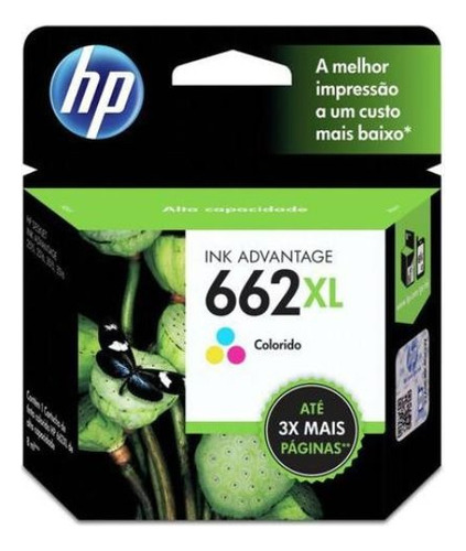 Cartucho De Tinta Hp 662xl Cor Tricolor Do 8 Ml