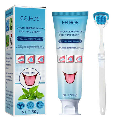 Limpieza De Lengua Set De Gel Limpiador De Lengua, Scraper