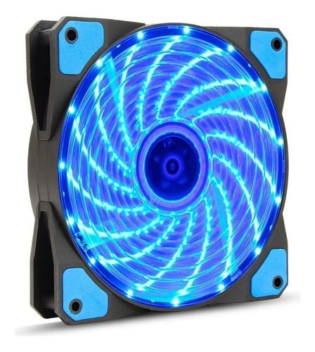 Cooler 12v 120mm X 120mm X 25mm Com Led Para Gabinete Led Azul