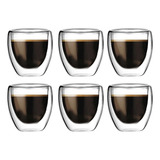 Tazas De Café Espresso Doble Vidrio - Set X 6