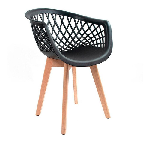 Cadeira Para Mesa De Jantar Cozinha Web Wood Preta Madeira