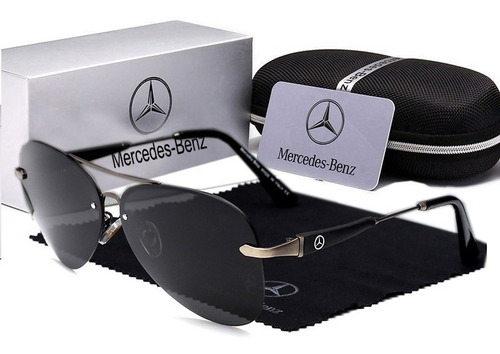 Óculos De Sol Mercedes-benz Alta Qualidade Uv400 Cor Cinza Cor Da Lente Preto
