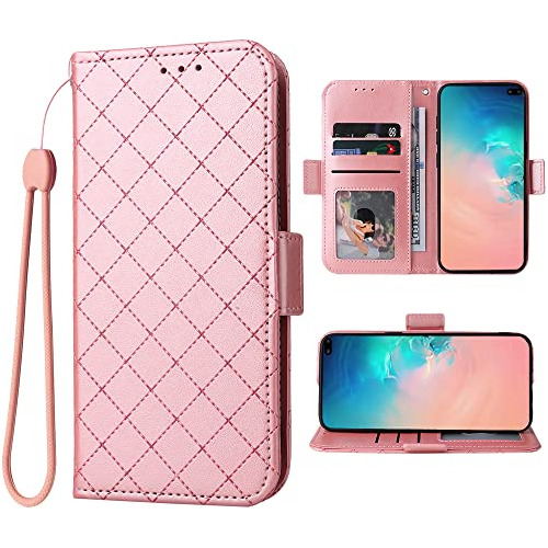 Funda Cartera Para Samsung Galaxy S10 Plus Rosa Piel Sin - 1