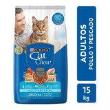 Cat Chow Adultos Pescado Y Pollo X 15 Kg