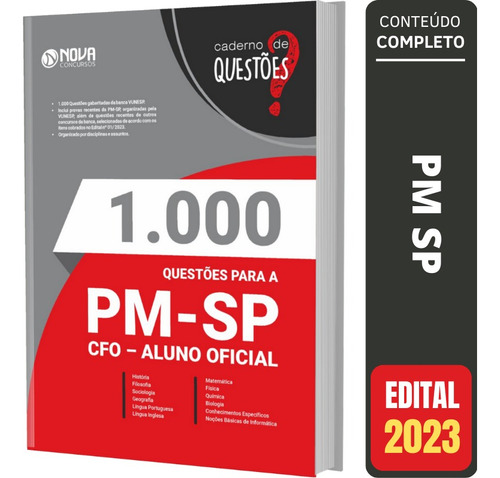 Caderno De Testes Pm Sp - Curso De Formação De Oficiais