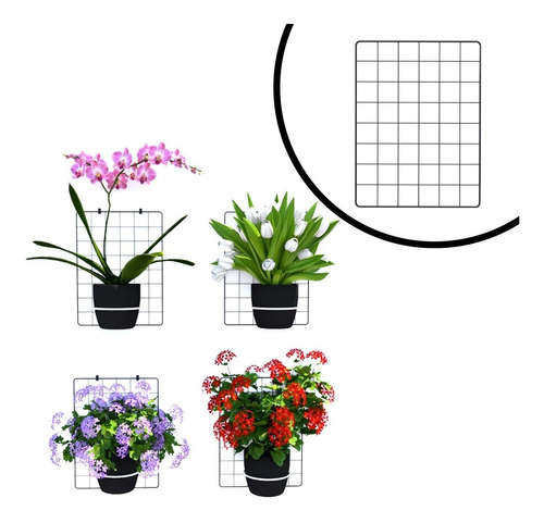 4 Painel Aramado Plantas Orquídeas Decoração Parede Jardim