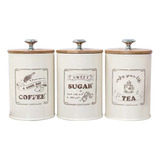 3 Unidades De Té De Estilo Vintage, Café, Azúcar, Tarros,