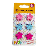 Kit Com 6 Prendedores De Cabelo Infantil Flowers Marco Boni