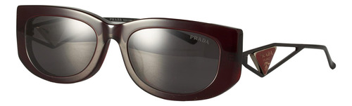 Prada Spr 14y 08z-5s0 Symbole Rectangle Vino Negro