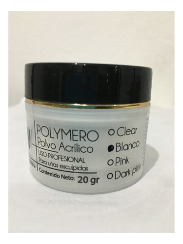 Polímeros Pinky Profesional X20g Acrílico Uñas Esculpidas Color Blanco