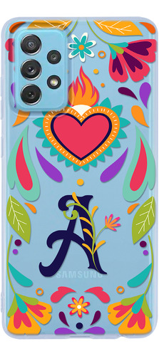 Funda Para Galaxy Corazón Diseño Mexicano Tu Letra Inicial