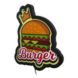 Painel Luminoso Led Hamburguer Burger Coroa King 28,8x31,8